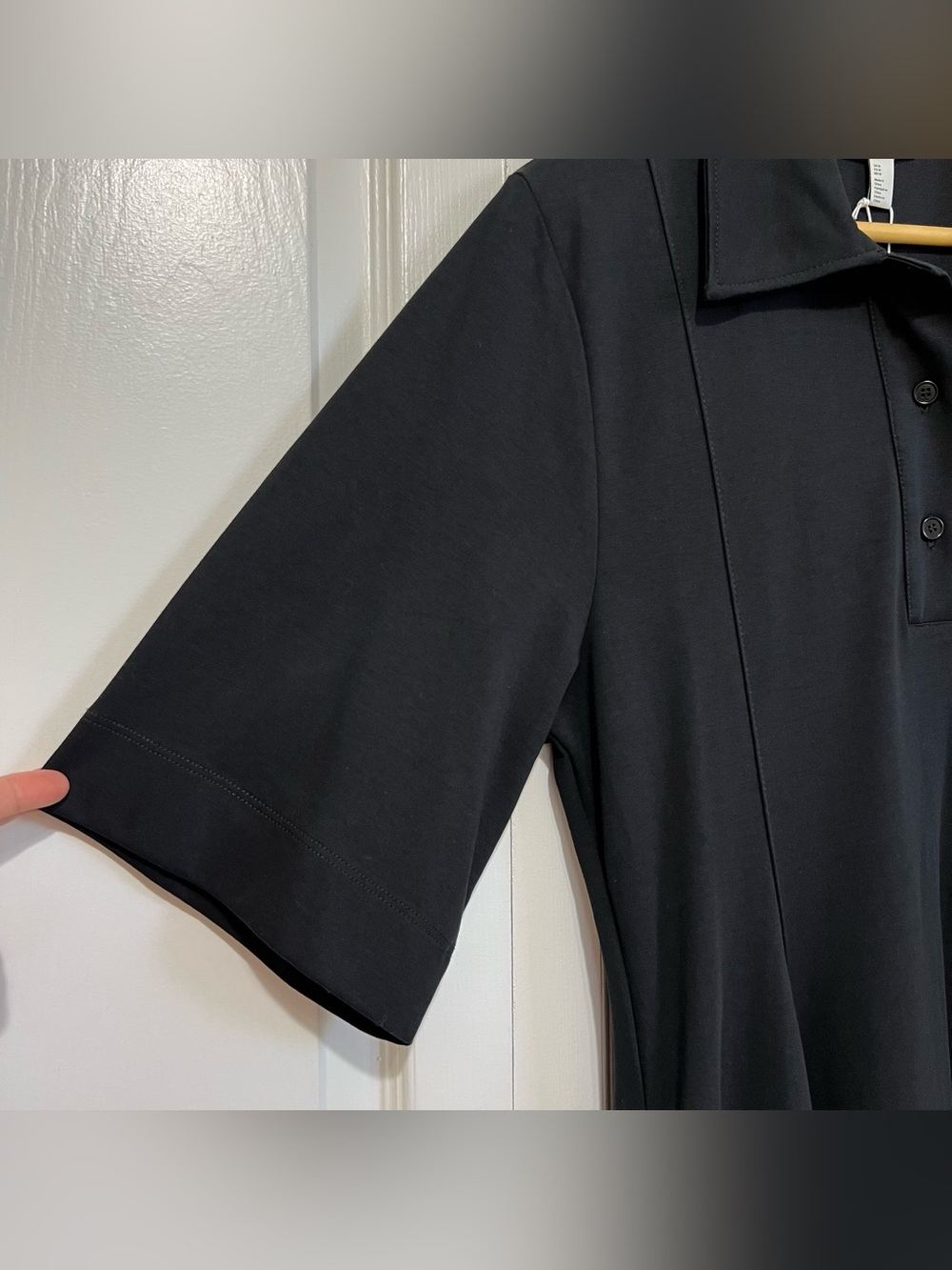 COS Asymmetric Polo Maxi Shirt Dress Black Size Medium NEW - Picture 9 of 16